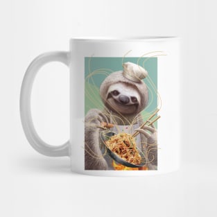 sloth is stir frying noodles Mug